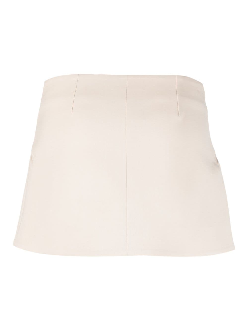 Shop Semicouture Button-fastening Asymmetric Miniskirt In Neutrals