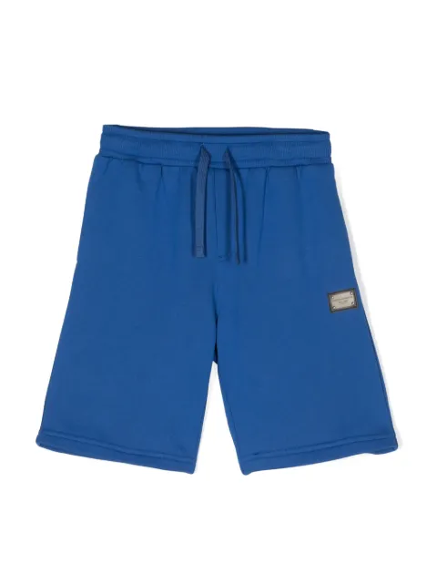 Dolce & Gabbana Kids shorts con cordones en la pretina y placa del logo