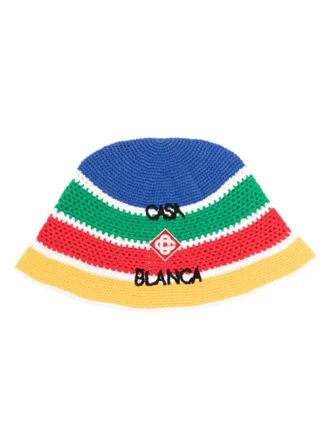 Casablanca gorro de pescador a rayas de crochet