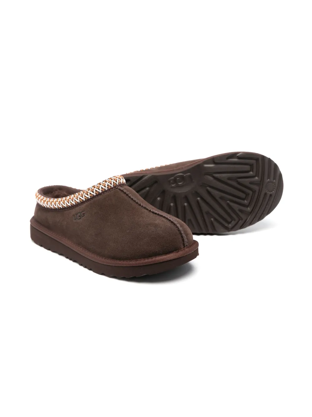 UGG Kids Tasman stitching-detail slippers - Bruin