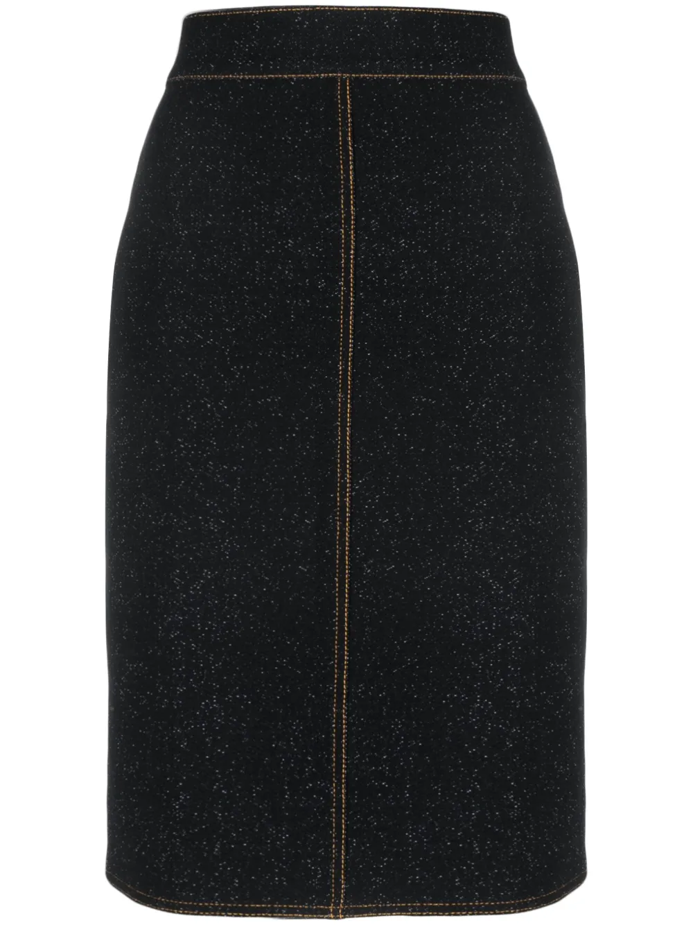 Alaïa falda de mezclilla midi con cintura alta | negro | Image 1