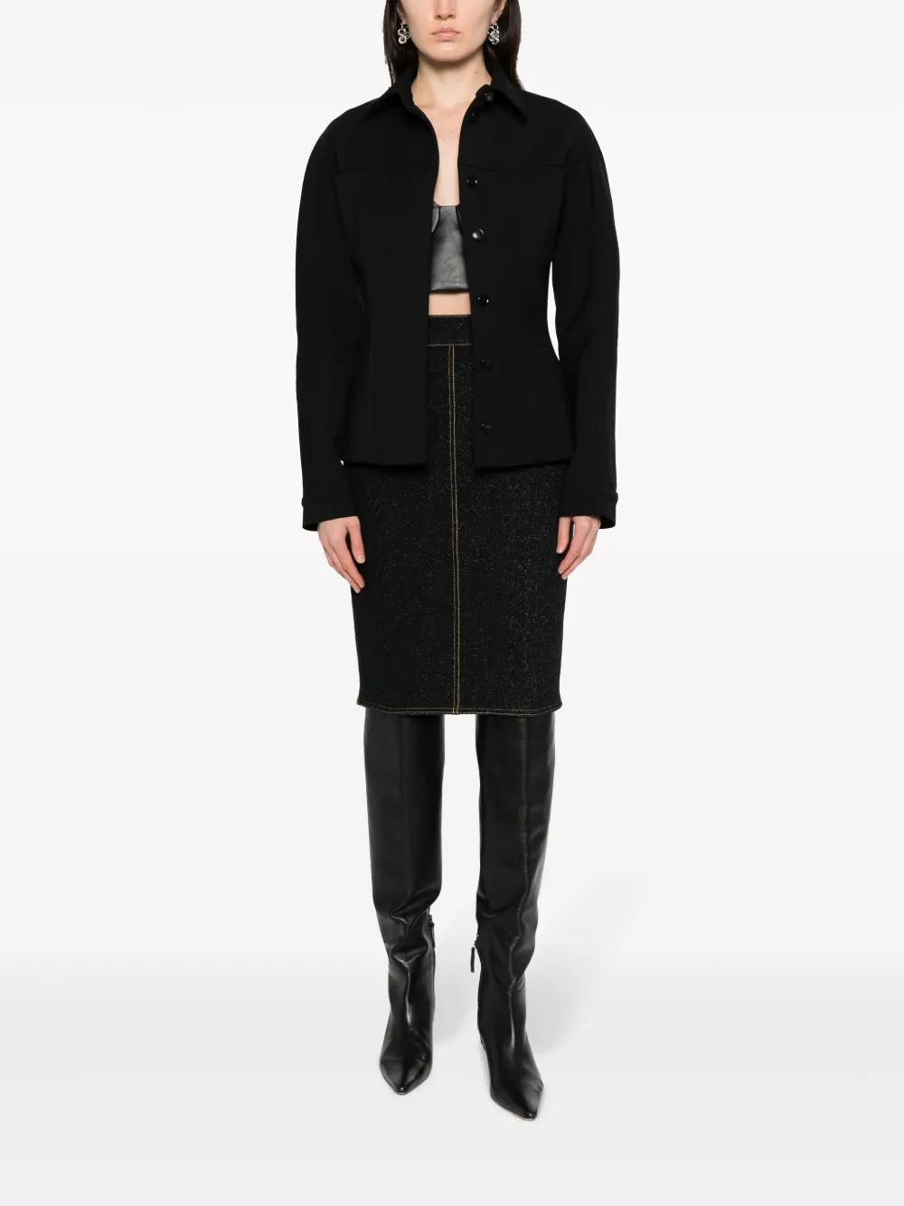 Alaïa falda de mezclilla midi con cintura alta | Faldas de cintura alta | Image 2