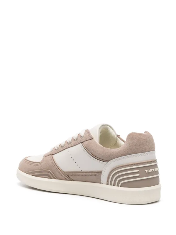 Tory Burch Clover Court Panelled Suede Sneakers | White