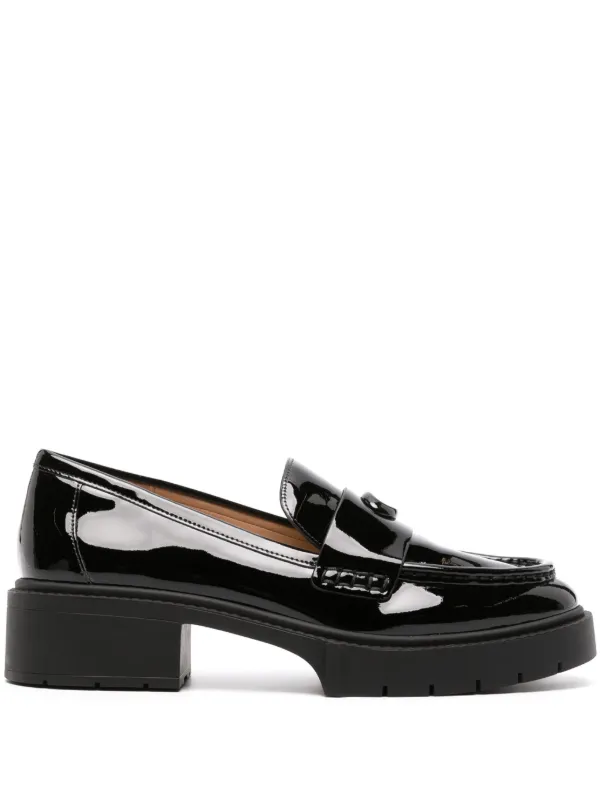 Coach Leah patent-leather Loafers | Black | FARFETCH