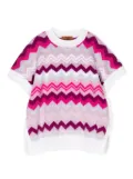 Missoni Kids zigzag-woven knitted top - Pink