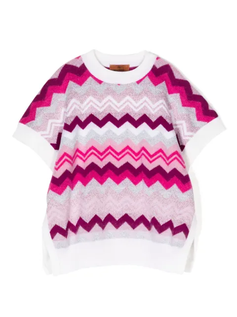 Missoni Kids zigzag-woven knitted top