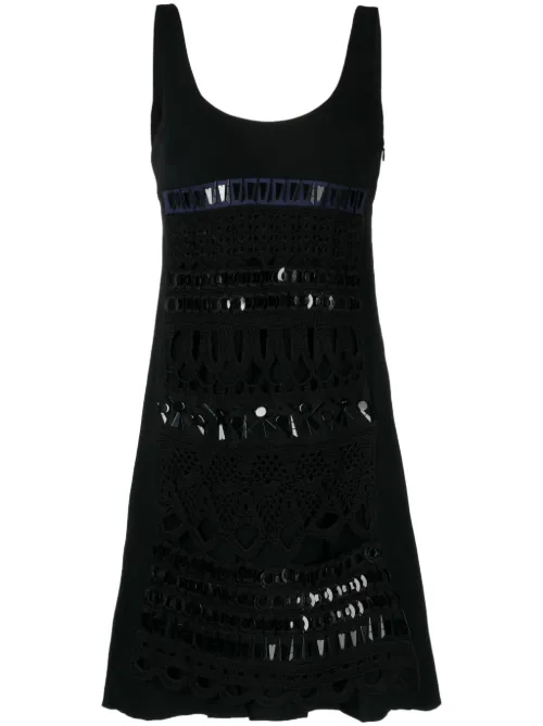 Robe sans manches à empiècement en crochet - Prada Pre-Owned - Modalova