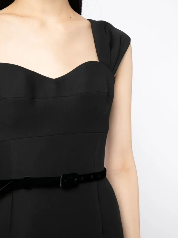 Prada Belted Wool-blend Dress - Black