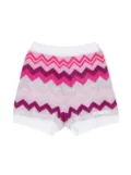 Missoni Kids zigzag woven slip-on shorts - Pink