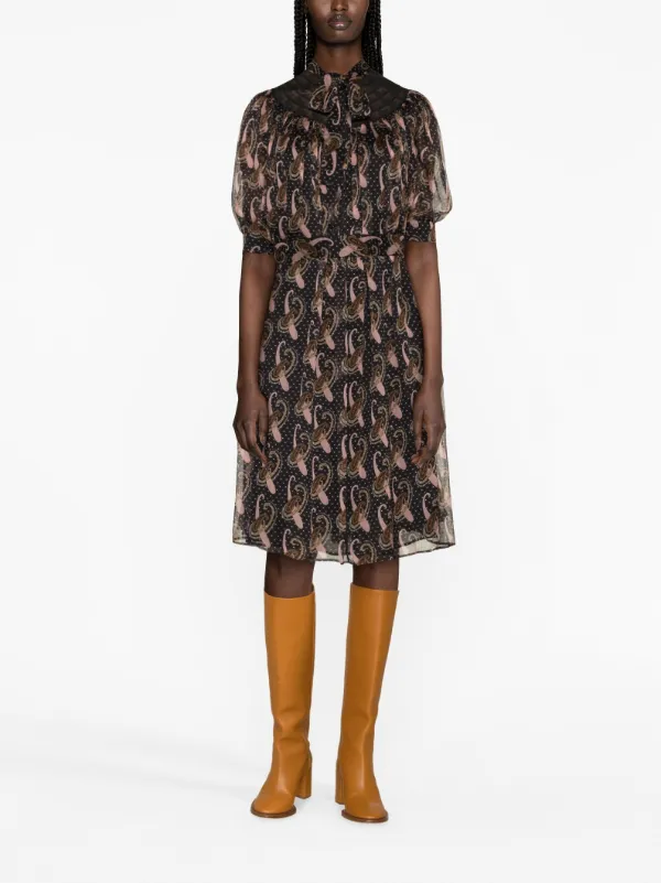 ETRO ペイズリーモチーフ レース ミニドレス ブラック ETRO ペイズリー ミニドレス | ブラック | FARFETCH JP
