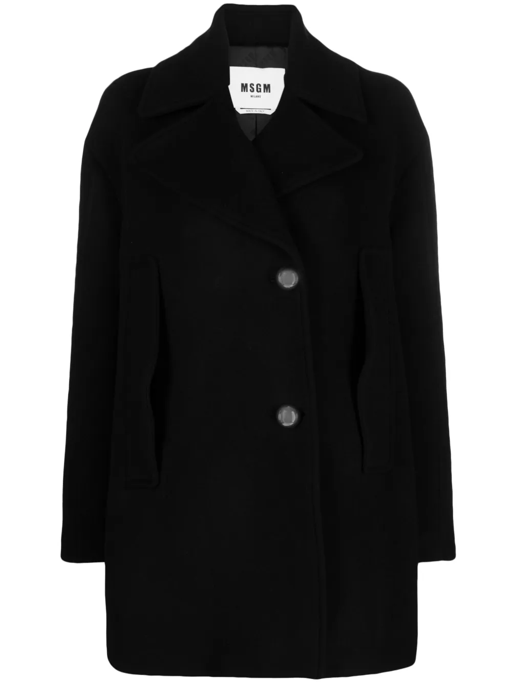 MSGM Jas met enkele rij knopen Zwart