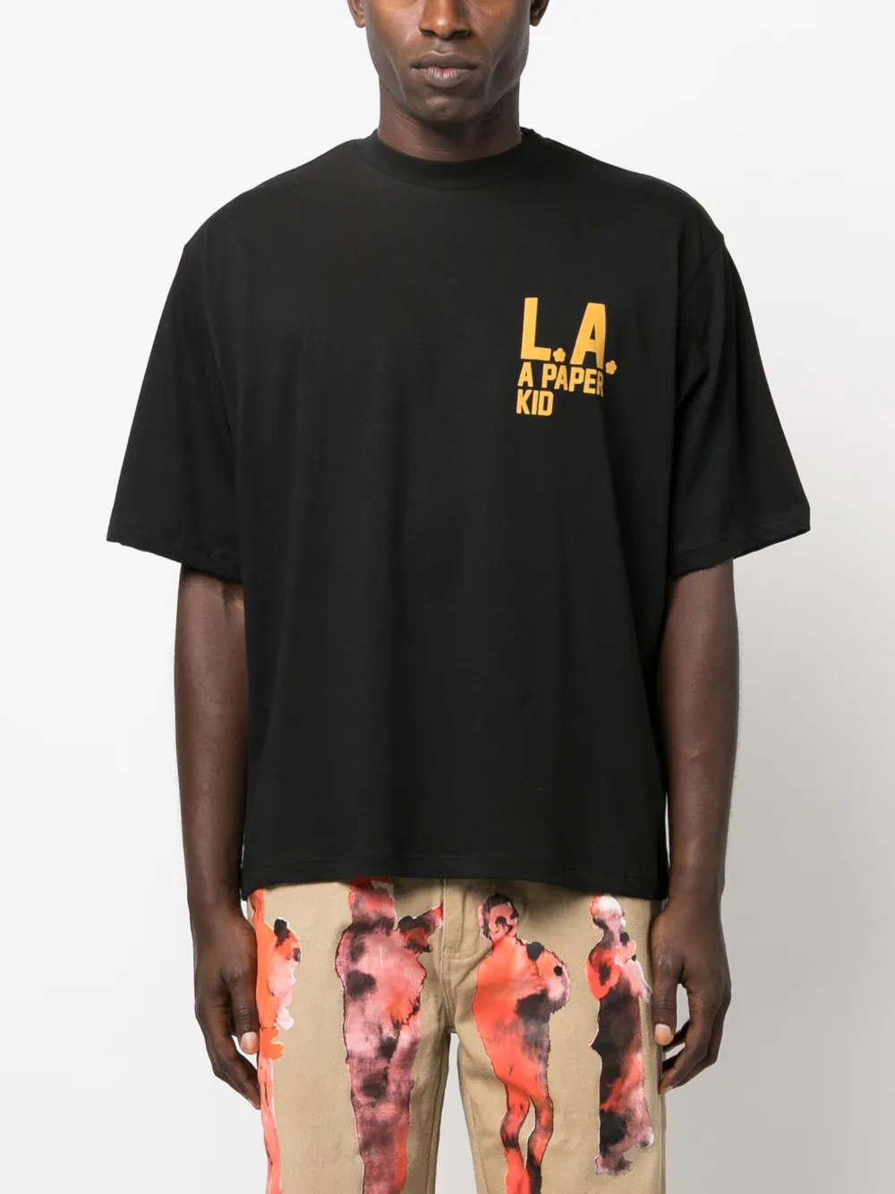 A Paper Kid T-shirt met logoprint Zwart
