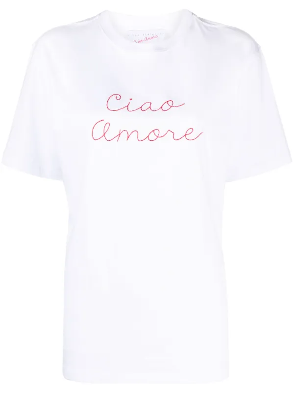 Giada Benincasa embroidered slogan Cotton T shirt Farfetch