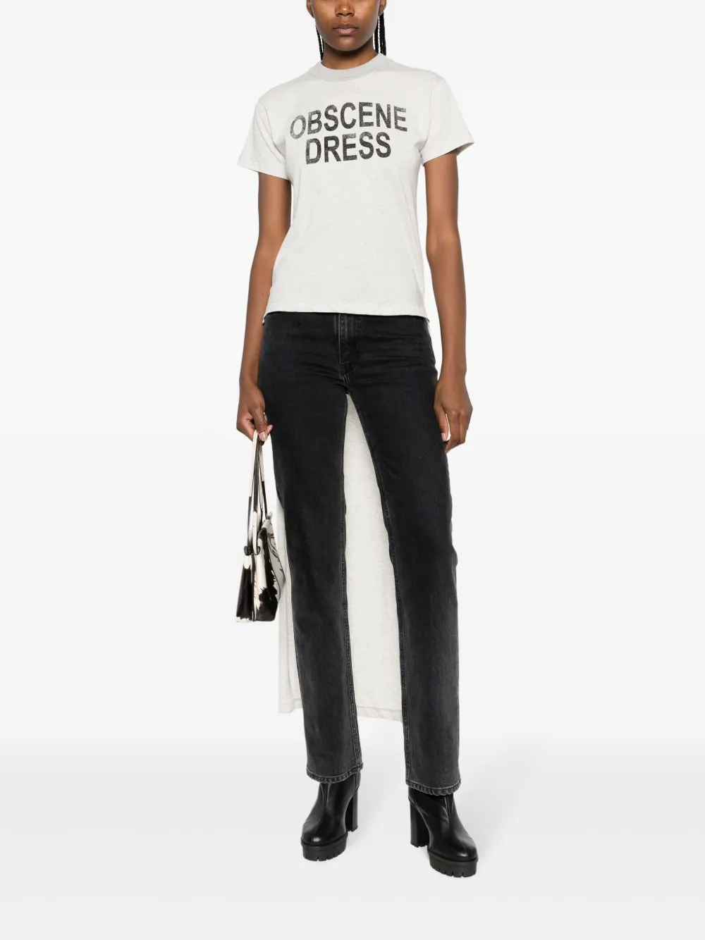 Vaquera Obscene Dress step-hem T-shirt - Grijs