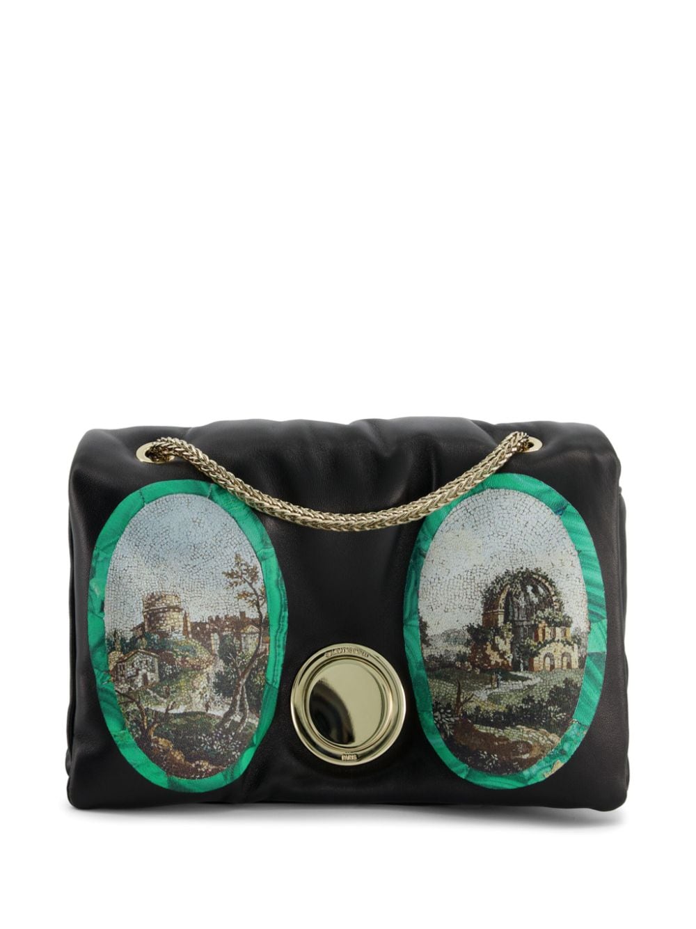 Giambattista Valli Two Mosaiques Airbag Leather Mini Bag In Black
