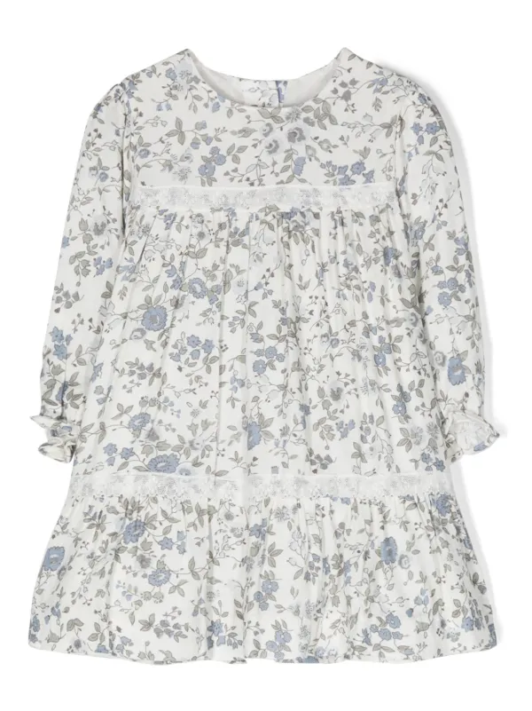 Tartine Et Chocolat Robe mi-longue à Finitions En Dentelle Blanc