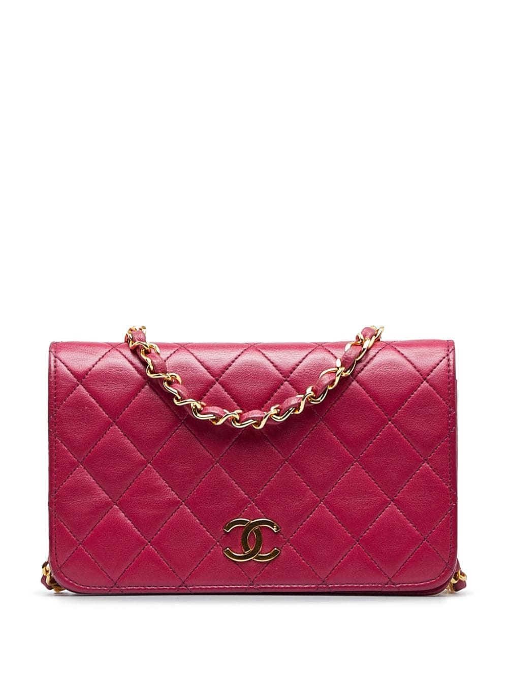 Pre-owned Chanel Cc Matelasse Lambskin Flap In Pink
