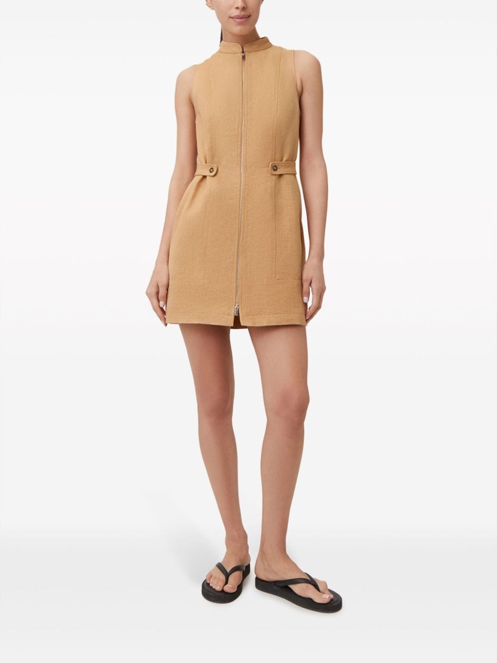 12 STOREEZ Mouwloze mini-jurk - Beige