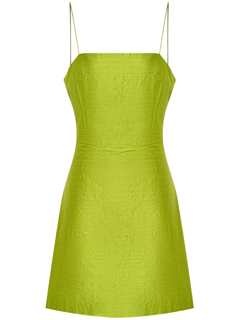 12 Storeez Taffeta Mulberry-silk Minidress In Green