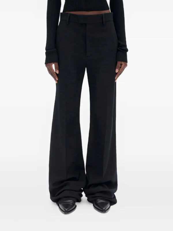 Ann Demeulemeester Maaike センタープレス フレアパンツ | ブラック