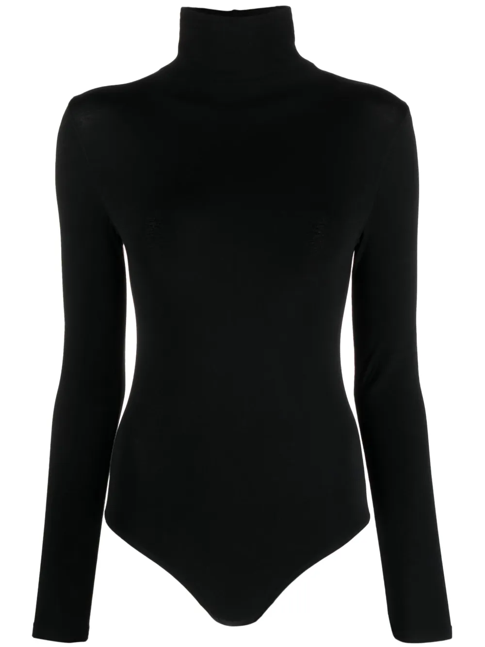 Wolford Seamless Fitted Turtleneck Long-sleeved Top In Black