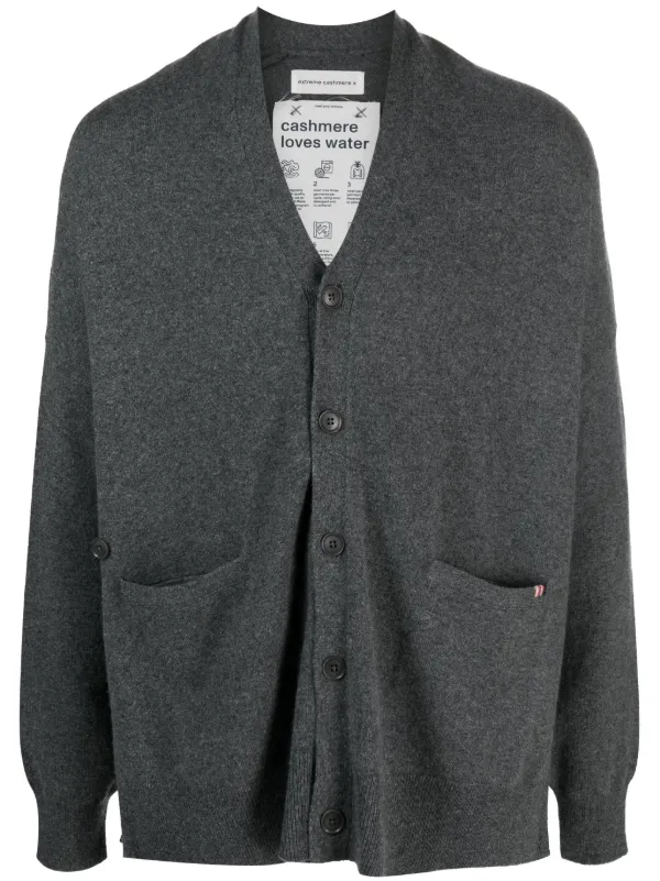 Extreme Cashmere V-neck Cashmere-blend Cardigan in Grey