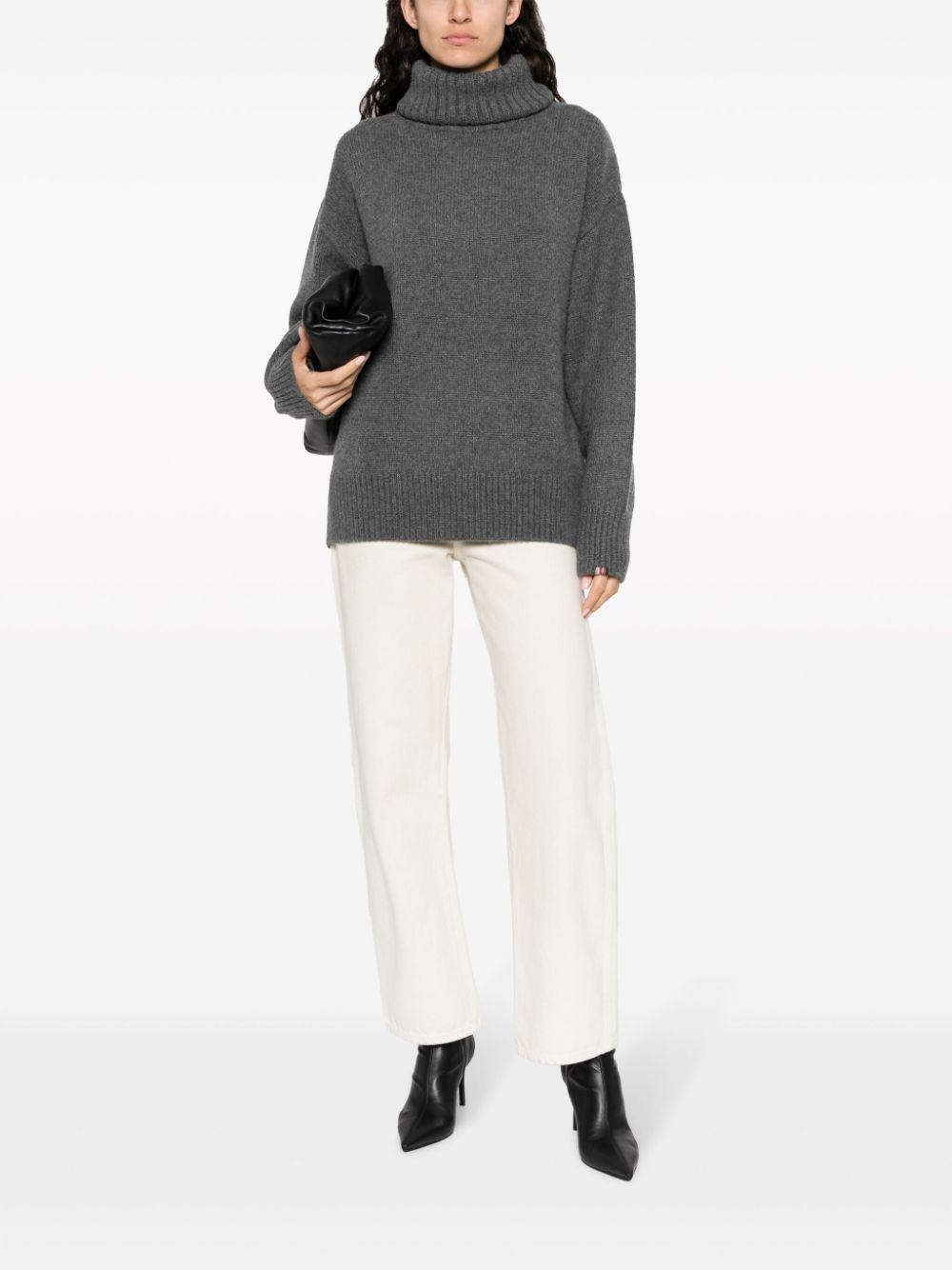 Shop Extreme Cashmere Roll-neck Cashmere Jumper In Grey