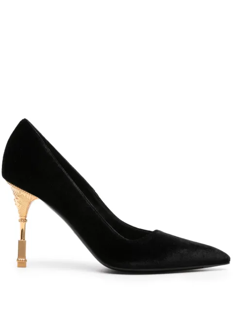 Balmain Moneta 100mm velvet pumps