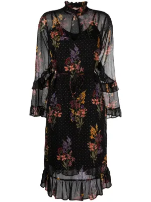 RED Valentino floral-print Maxi Dress | Black