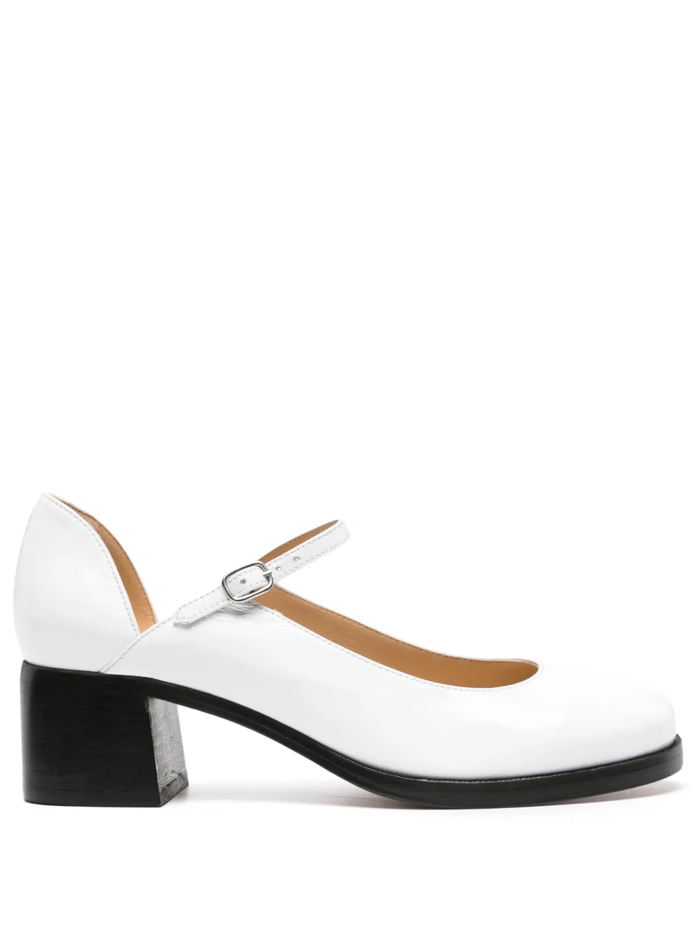 A.P.C. 50mm leather ballerina pumps White