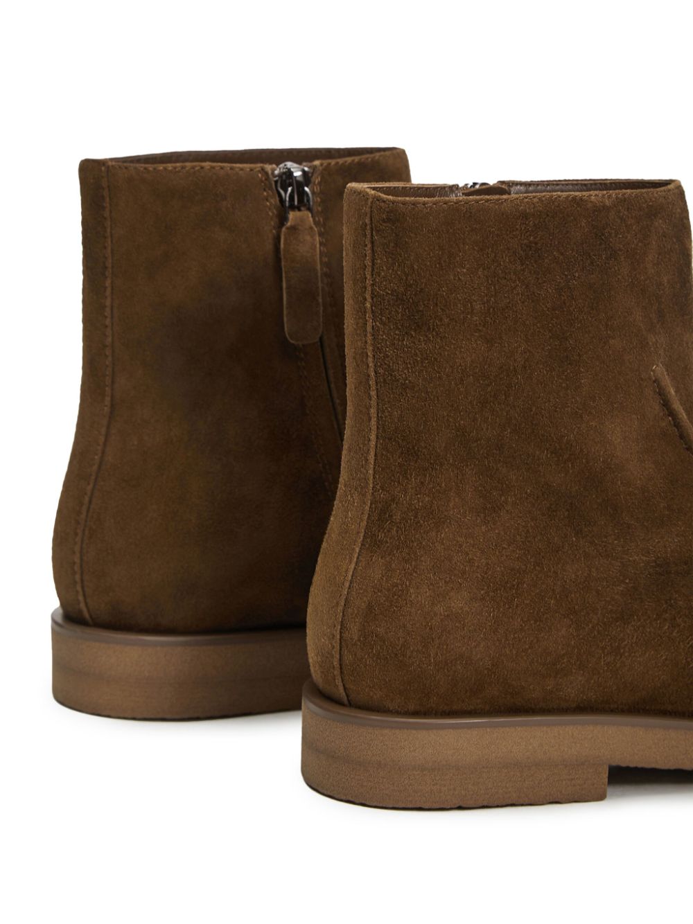 Shop 12 Storeez Suede Leather Ankle Boots In Brown