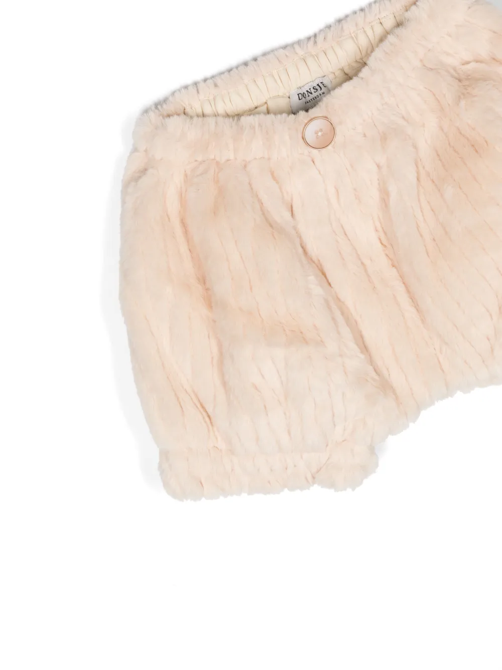 Donsje Broek van imitatiebont Beige