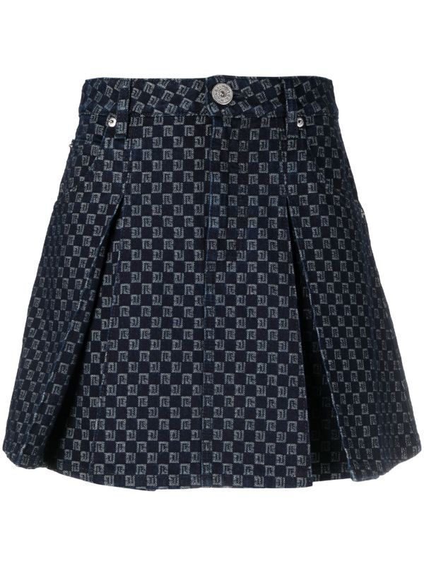 Monogram Jacquard Denim A-Line Skirt - Ready to Wear