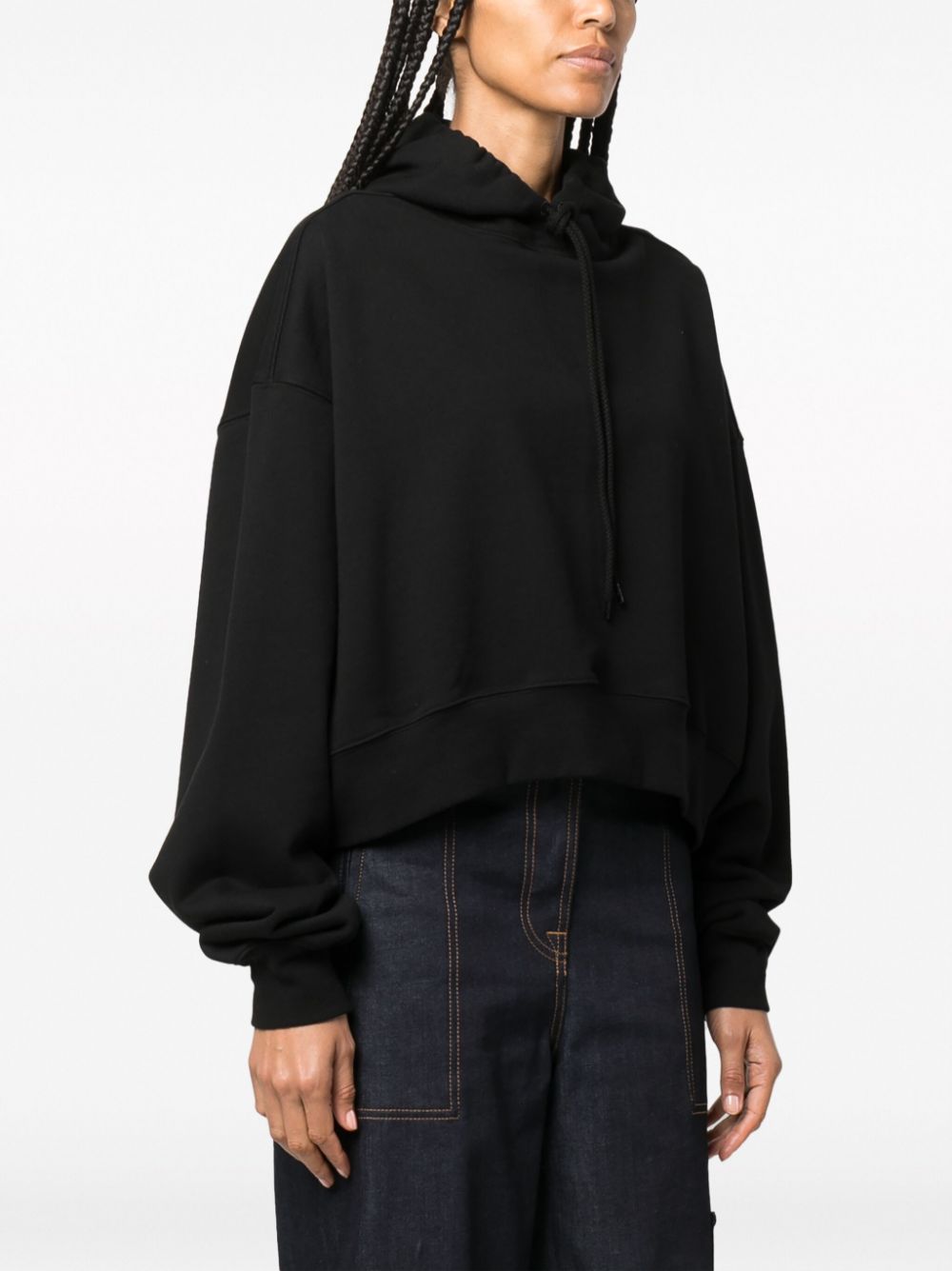 Shop Wardrobe.nyc Drawstring Cotton Hoodie In Black