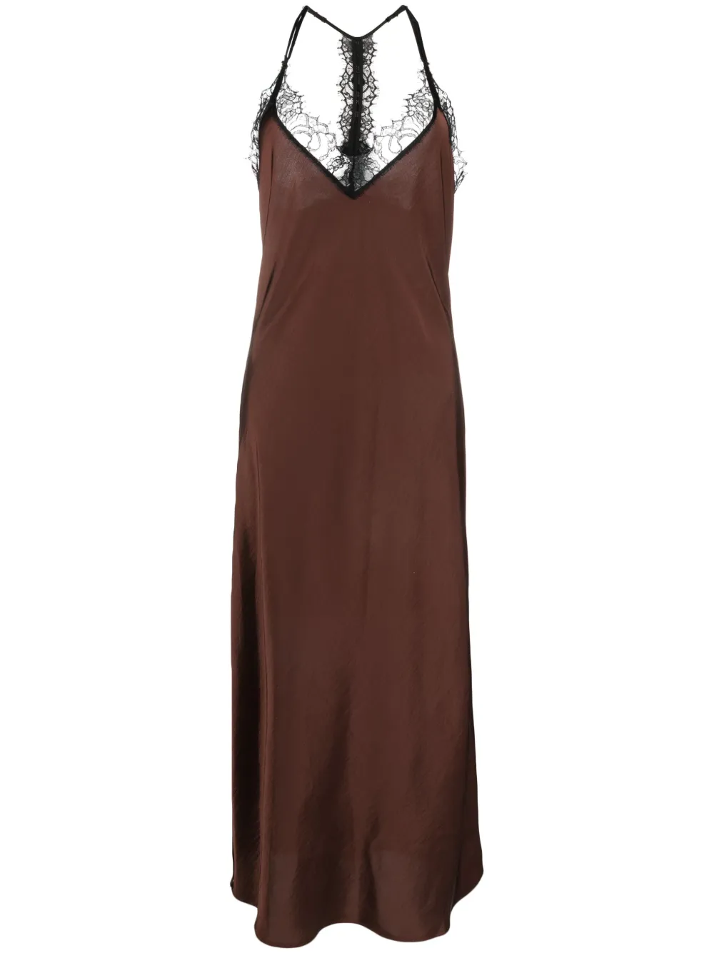 Essentiel Antwerp Maxi-jurk met kanten detail Bruin