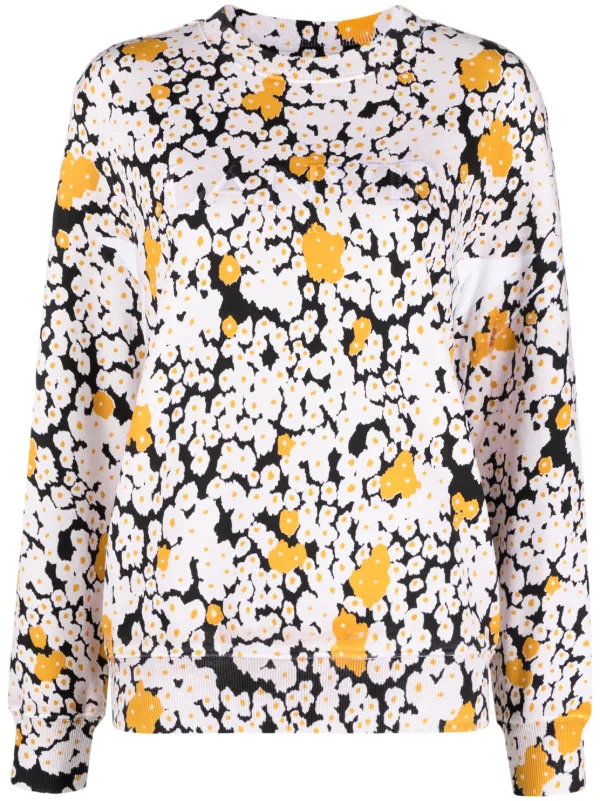 Lanvin Floral-print Cotton Sweatshirt in Neutrals