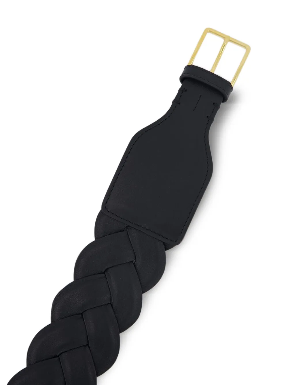 Altuzarra Gevlochten kalfsleren riem met vierkante gesp Zwart