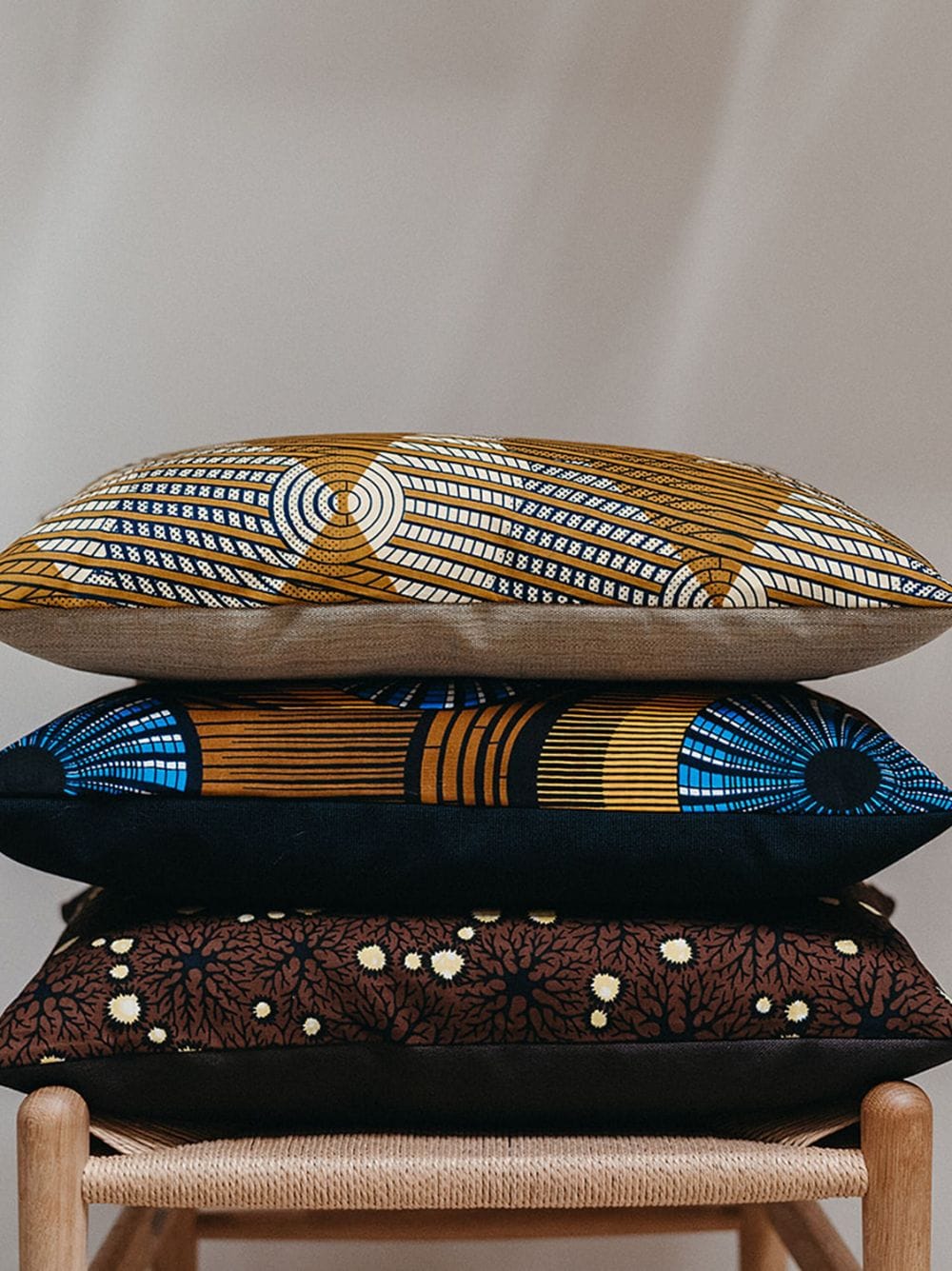 Shop Mumutane Iki Record Graphic-print Wool Cushion In Brown