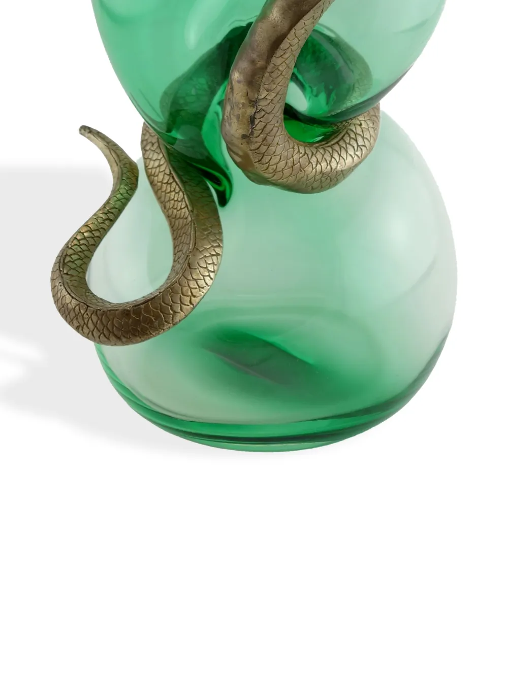 Shop Vanessa Mitrani Cobra Glass Vase (400mm) In Green