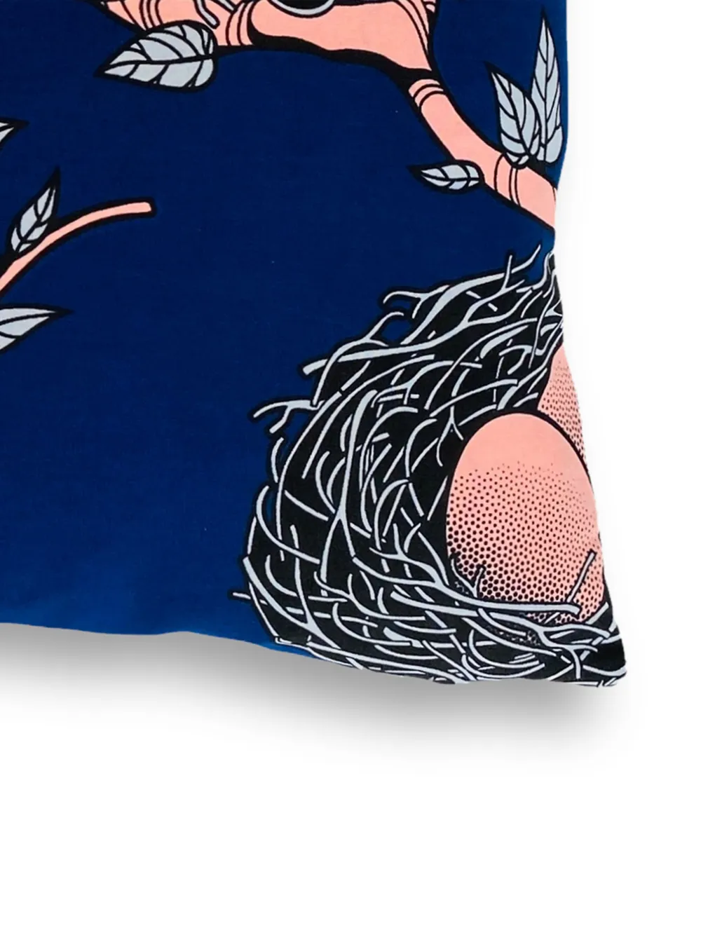 Shop Mumutane Iki Nest Graphic-print Wool Cushion In Blue