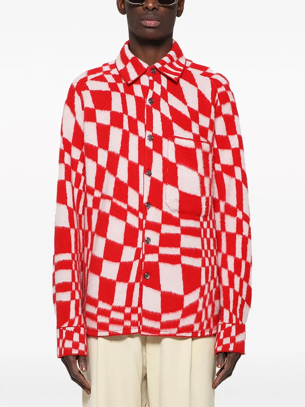 Zegna x The Elder Statesmen overhemd van kasjmiermix Rood