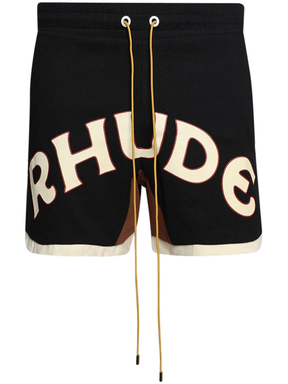 Shop Rhude Mechanic Logo-print Shorts In Black