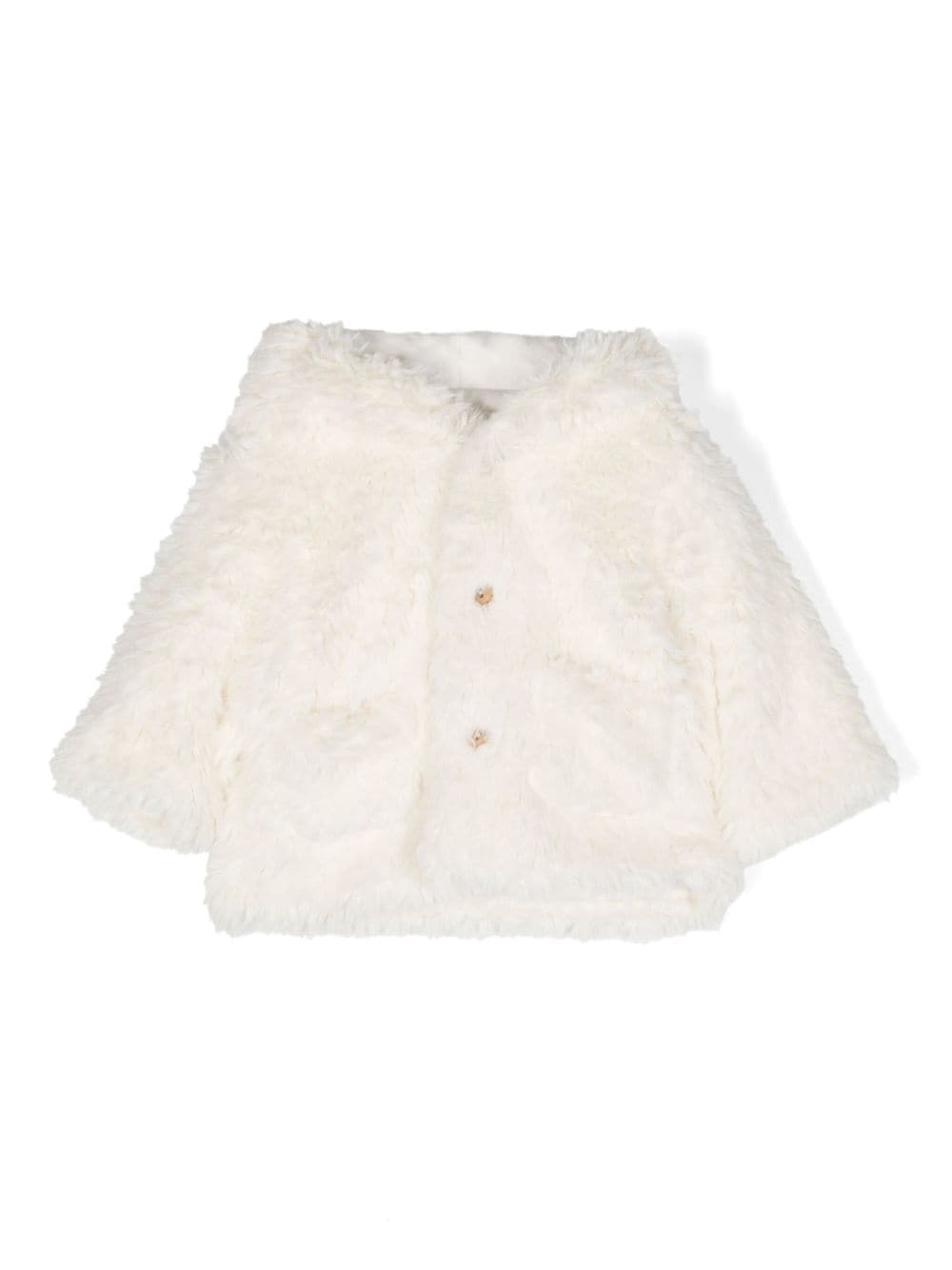 Teddy & Minou Babies' Hooded Fleece Jacket In Neutrals