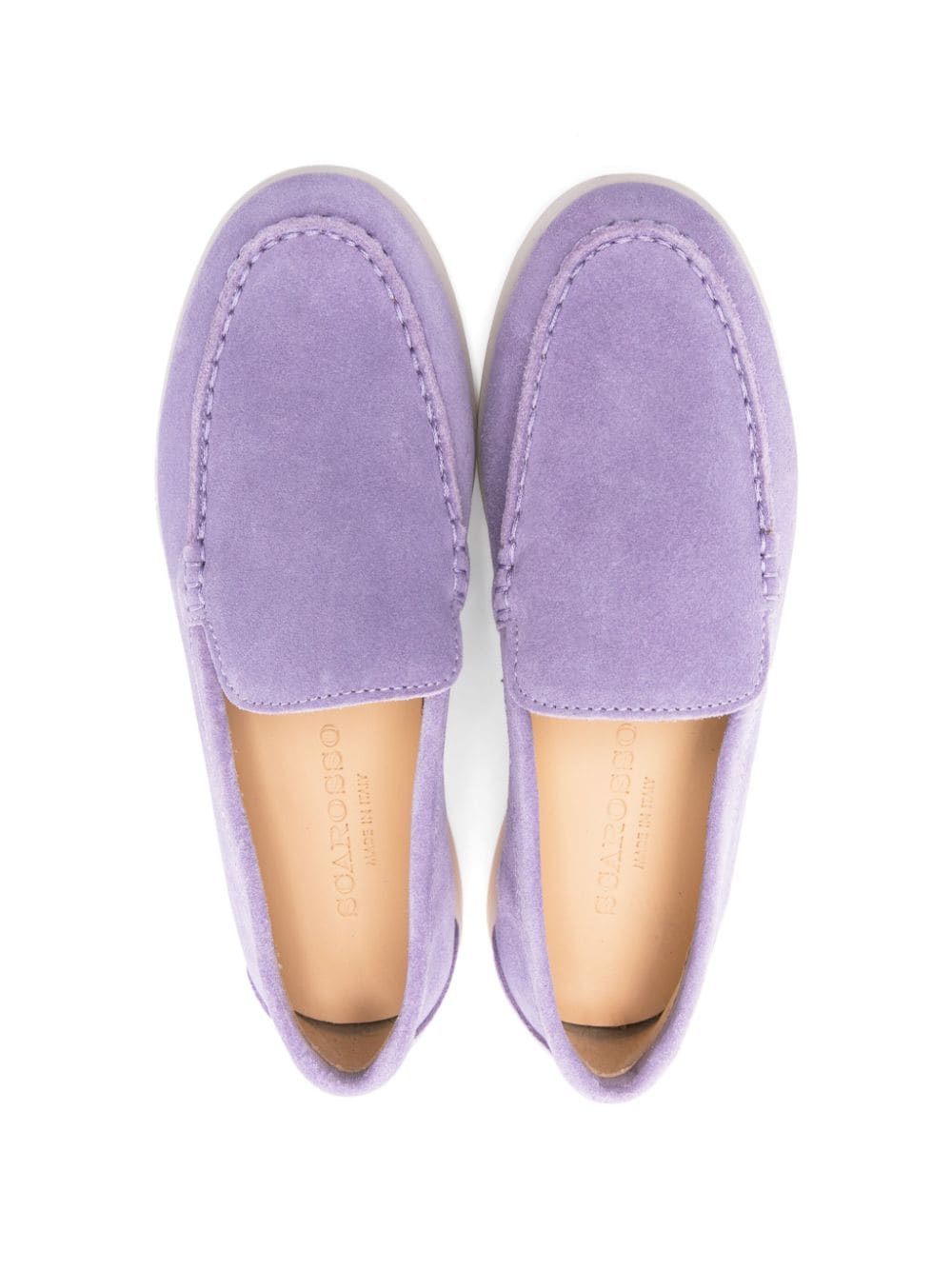 Shop Scarosso Ludovica Slip-on Suede Loafers In Purple