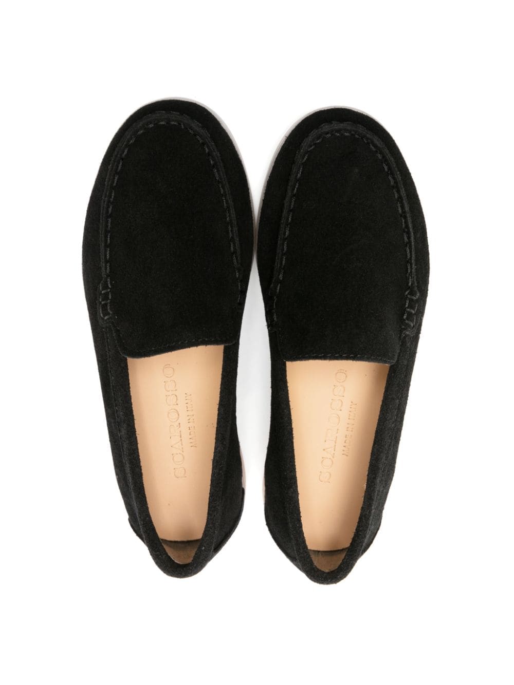 Shop Scarosso Ludovica Slip-on Suede Loafers In Black