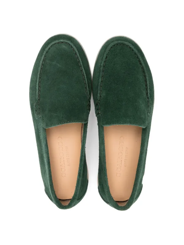 HERMES オリーブグリーン スエード ローファー Hロゴ GLR ハッスイ スエード フレンチ ローファー -撥水-（ローファー