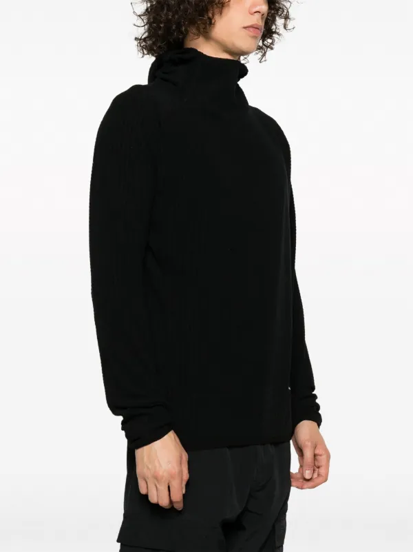 Black knitted online hooded jumper