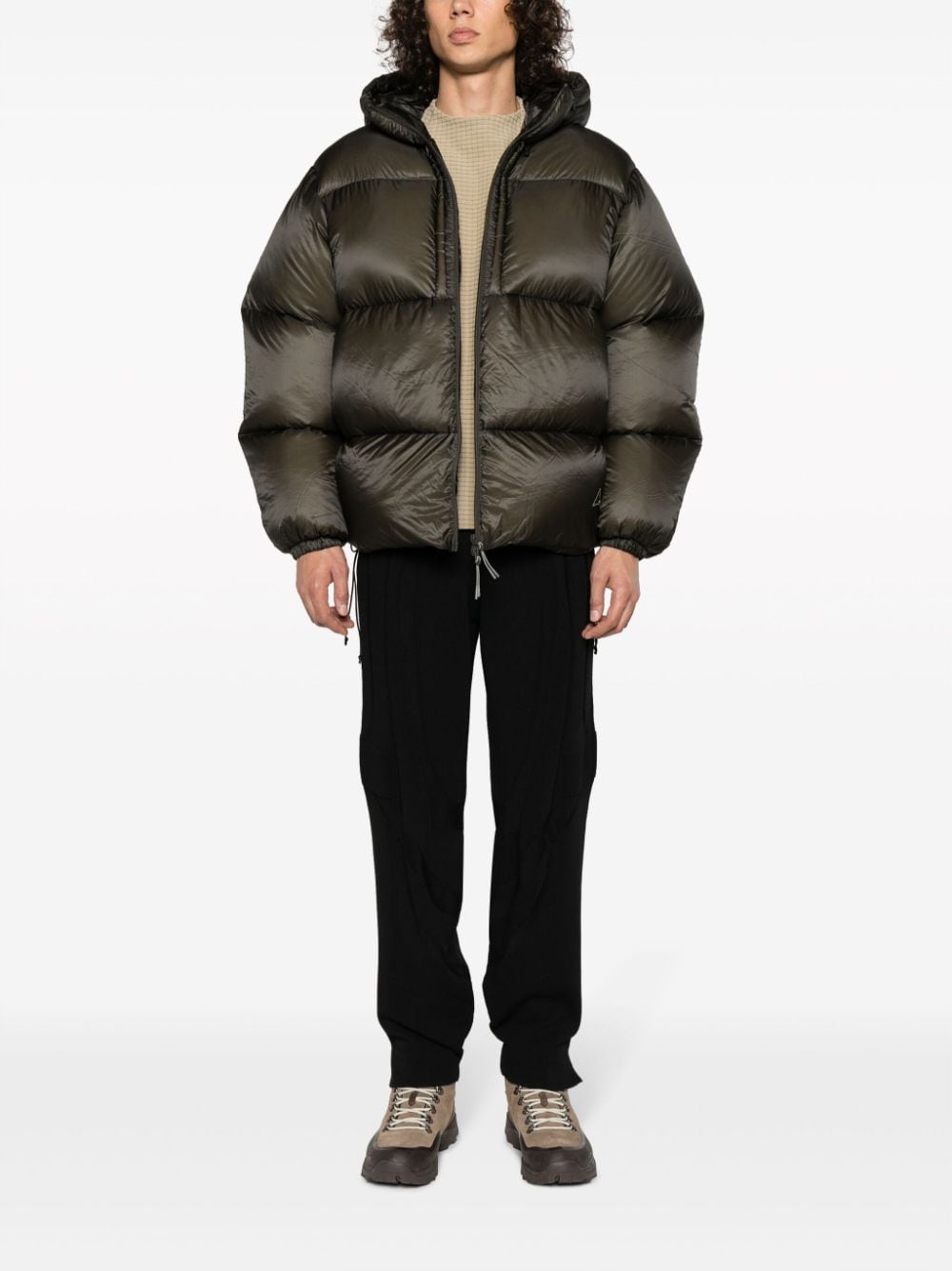 ROA hoodded down puffer jacket - Groen