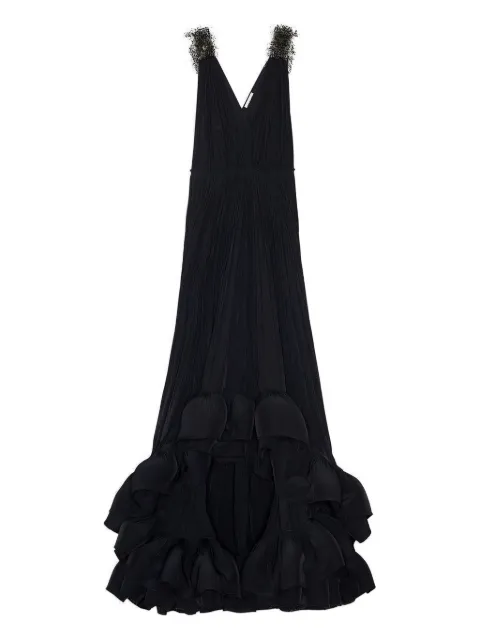 Lanvin embellished pleated gown