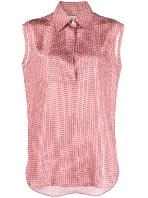 Lanvin graphic-print sleeveless silk shirt